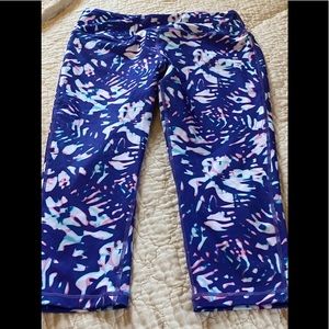 Pink and Purple Watercolor Crop Leggings